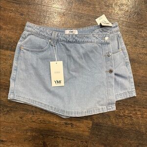 YMI Blue Asymmetrical Mini Skirt Casual